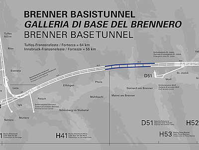 Brenner Base Tunnel, Trassenplangrafik